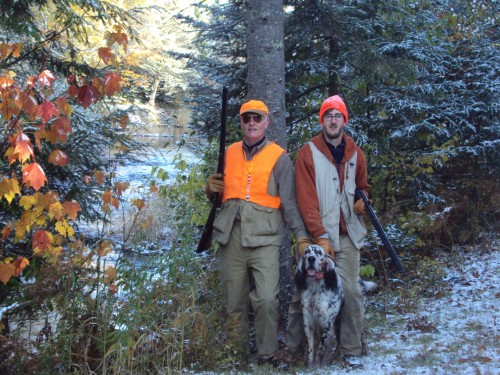 Mike, Jordan and Aspen Grouse hunting