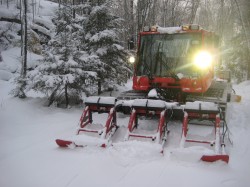 Grooming the new snow out at Hautanen