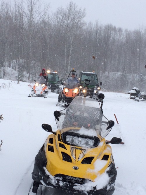 The SWT leads a pack of Bear Cats and JD Gators while the Alpina Sherpa and TUV groom single track